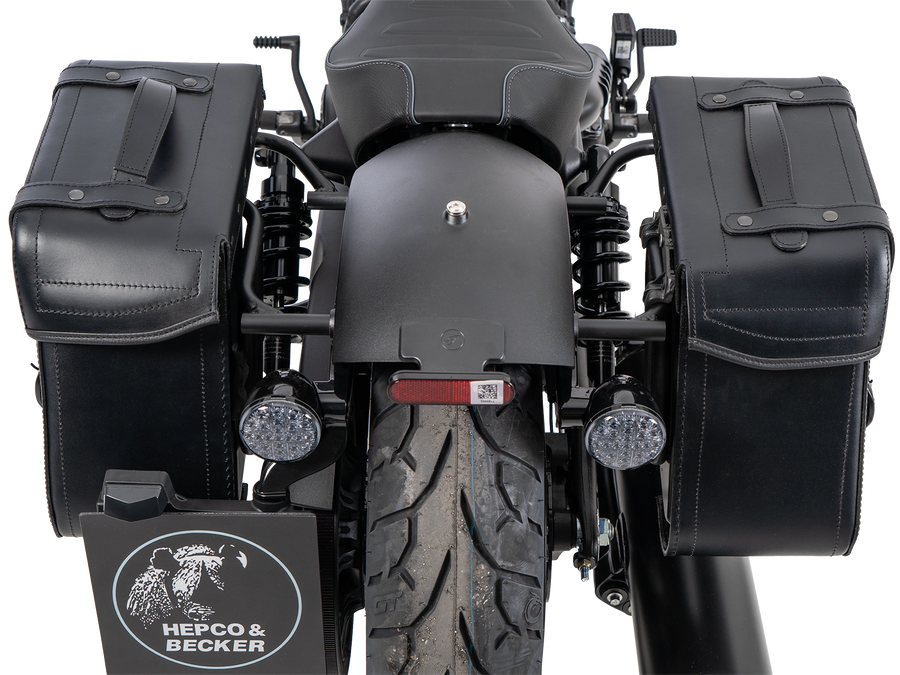 Indian Scout Sixty Classic [2025-2026] - Set: Ledertaschenhalter Cutout schwarz inkl. Rugged Ledertaschen schwarz