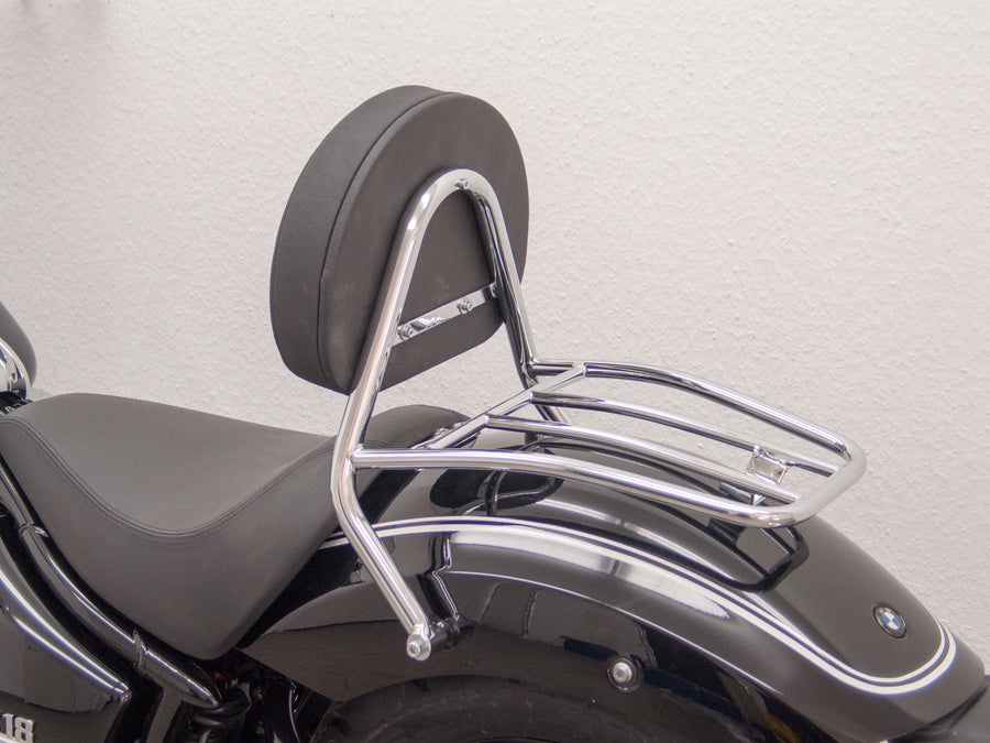 BMW R 18 (OL11) 2021- [2021] - Driver Sissy Bar med en stor avrundet pute og bagasjestativ