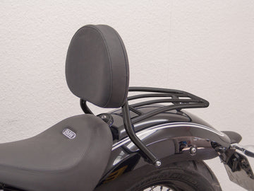 BMW R 18 (OL11) 2021- [2021] - Driver Sissy Bar med en stor avrundet pute og bagasjestativ, svart