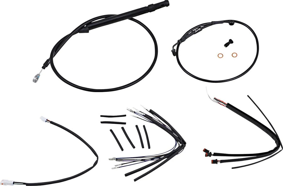 harley davidson flfb [BURLY BRAND] - Styrekabel og bremselinjesett for Burly Ape styre