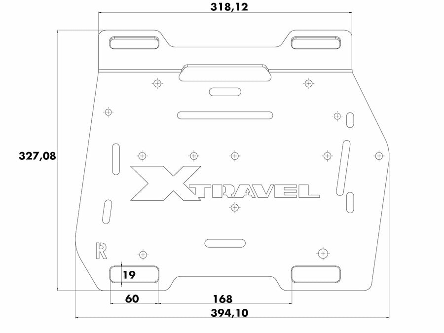 Motorsykkelveske [Hepco & Becker] - Xtravel Basic erstatningsmonteringsplate høyre – universal