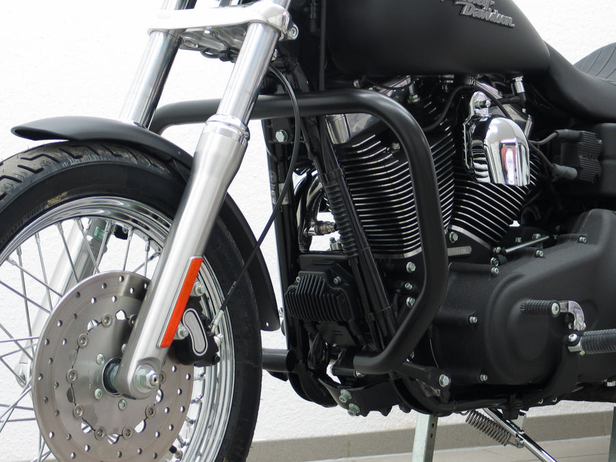 Harley Davidson Dyna Glide Low Rider [2015-2017] - beskyttelsesbar, stor versjon laget av 38 mm rør, kantete form, svart