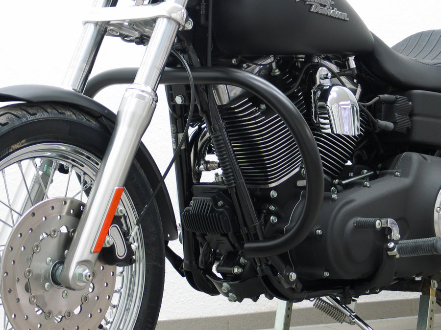 Harley Davidson Dyna Glide Low Rider [2015-2017] - beskyttelsesbar, stor versjon laget av 38 mm rør, rund form, svart