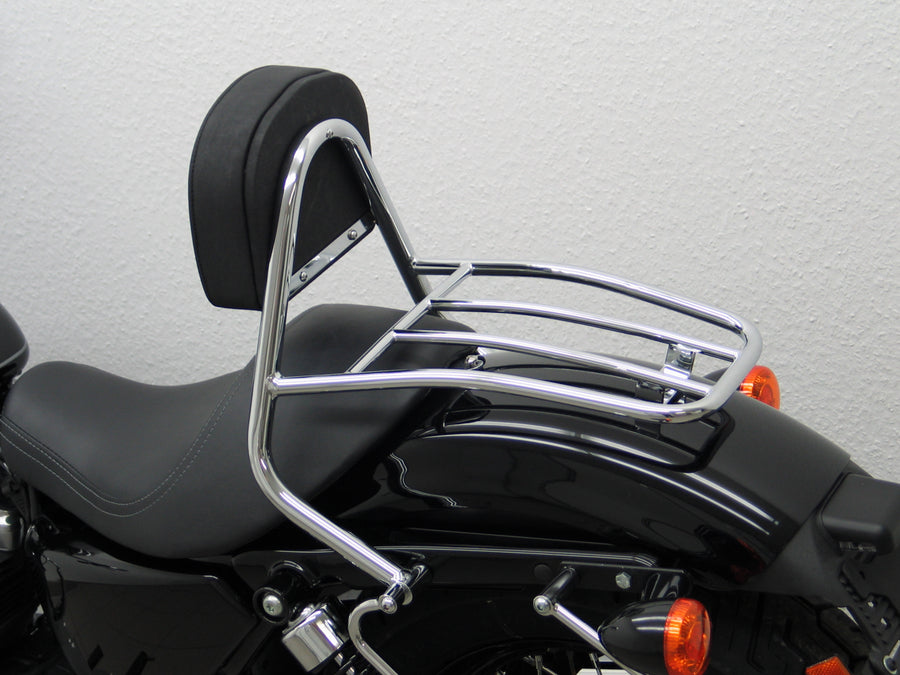 Harley Davidson Sporther Evo 883/1200 (Custom [2004-2020] - Driver Sissy Bar med puter og bagasjestativ