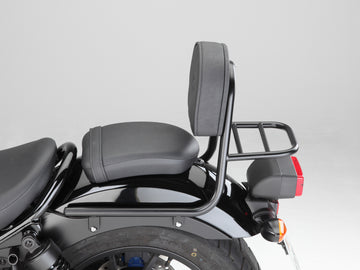 Honda CMX 500 Rebel (PC56A) 2017- [2017] - Sissy bar laget av rør med puter og bagasjestativ, svart
