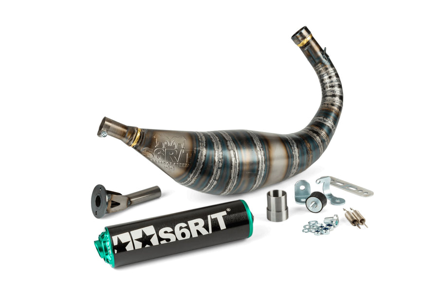 MBK X-Limit Enduro 50 2T AM6 [2004–] - Auspuff R/T 80–90 Schwarz / Türkis