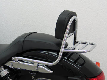 Honda Shadow VT 750 C Black Spirit [2010-2011] - Sissy bar laget av rør med puter og bagasjestativ