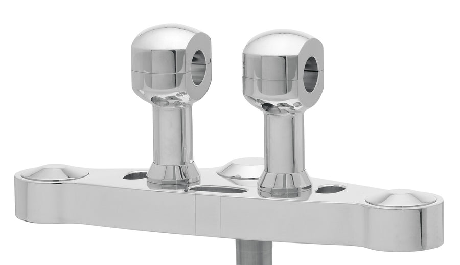 Aluminiumsstigning for styret med 31-aluminiums stigerør for styret med 31,75 mm (1 1/4 ′) Ø, 75 mm høy, polert. Med 1/2 ″ UNC -tråd.