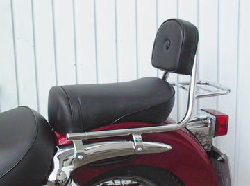 Suzuki VL 125 LC inntrenger [1999-2007] - Sissy bar fra rør med puter og bagasjestativ