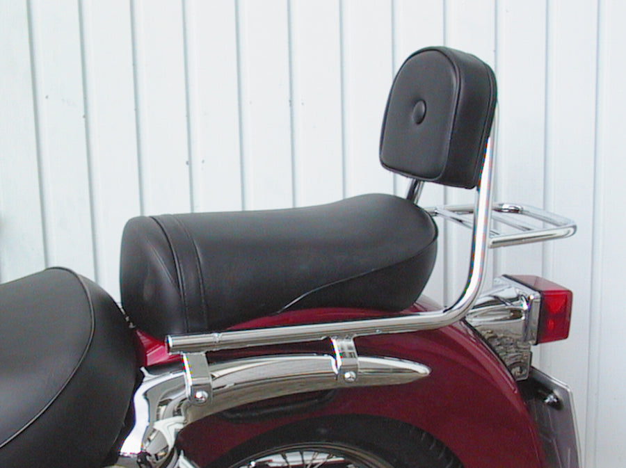 Suzuki VL 125 LC inntrenger [1999-2007] - Sissy bar fra rør med puter og bagasjestativ