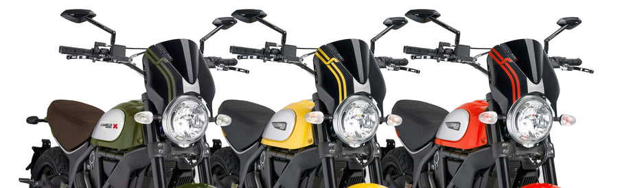 DUCATI SCRAMBLER 800 ICON DARK [2025] – RetroVision frontrutevisir – svart