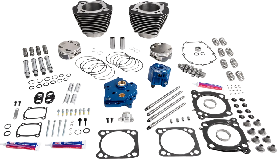 Harley-Davidson FLHTCUTG 1750 Tri Glide Ultra Anniversary 107 [2018] - 132" Power Package Motorleistungs-Kit – Oberfläche: Schwarz, Hervorgehobene Lamellen – Bild 1