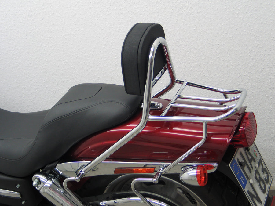 Harley Davidson Dyna Fat Bob [2008-2013] - Passenger Sissy Bar med puter og bagasjestativ