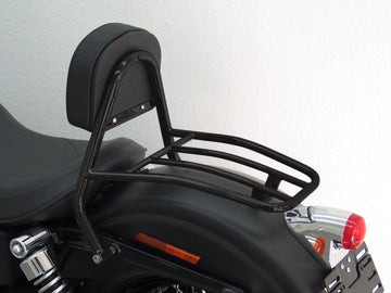 Harley Davidson Dyna Street Bob (FXDB) 2009-2013 [2009-2013] -River sissy bar med puter og bagasjestativ, svart