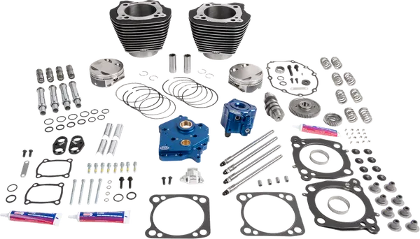 Harley-Davidson FLFBS 1923 Softail Fat Boy 117 [2026] - 132" Power Package Motorleistungs-Kit – Oberfläche: Schwarz, Hervorgehobene Lamellen – Bild 2