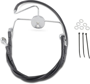 harley davidson flhr [DRAG SPECIALTIES] - Extended Black Vinyl Brake Line Kit - 0