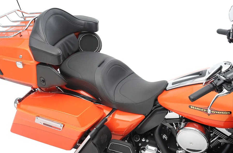 harley davidson touring [DRAG SPECIALTIES] – 2-delt skinnsete, ryggstøtte kompatibel, touring