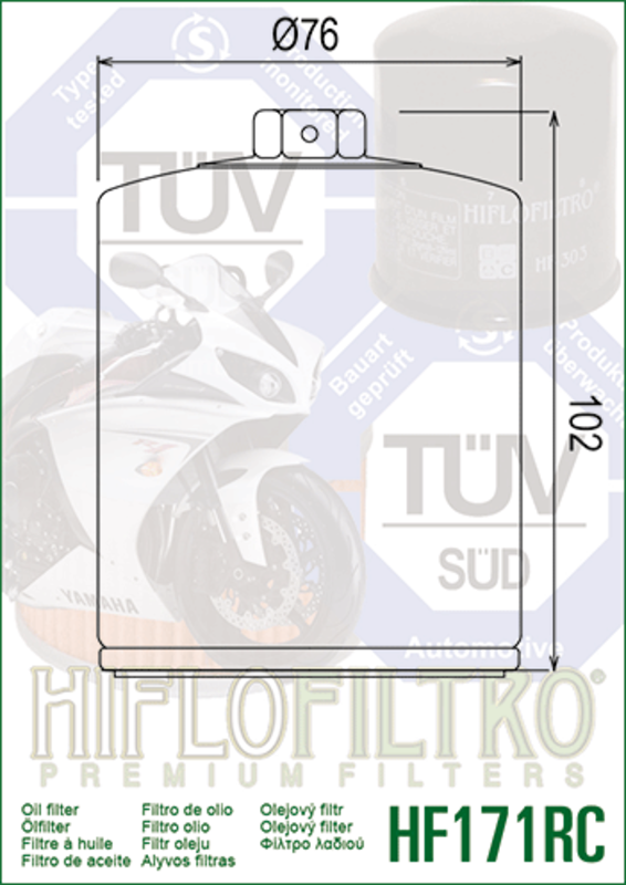 Harley -Davidson Street Bob 114 FXBBS [Hiflofiltro] - Performance Oil Filter Chrom