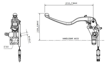 Ducati Monster 1200 [BREMBO] - Clutch hovedsylinder Ø15x19mm titan - 0