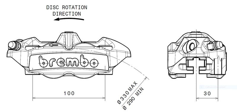 Ducati Diavel 1200 [BREMBO] - M4 foran høyre bremsekaliper titan Ø34mm