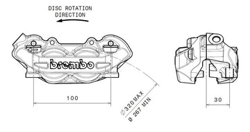Ducati Monster 1200 [BREMBO] - P4 venstre bremsekaliper foran Ø32mm - 0