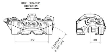 Ktm Super Duke 1290 [BREMBO] - M50 foran venstre bremsekaliper titan Ø30mm