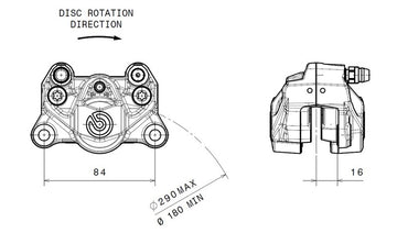 Ducati Panigale 1199 [BREMBO] - Bremsecaliper bak Ø34mm titan - 0