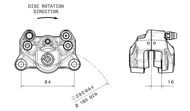 Ducati Monster 821 [BREMBO] - Bremsecaliper bak Ø34mm naturlig