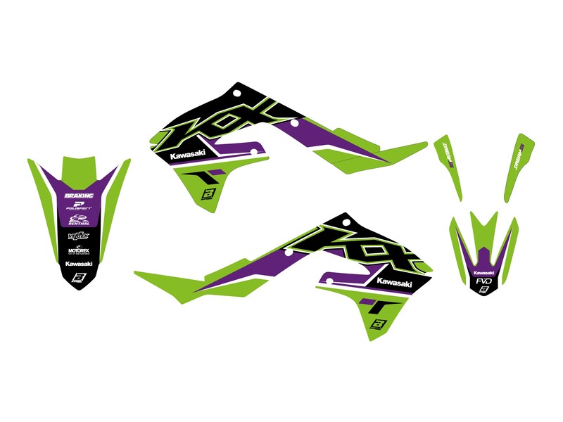 Kawasaki Kx 250 [BLACKBIRD] - Dream Graphic 5 deco-sett