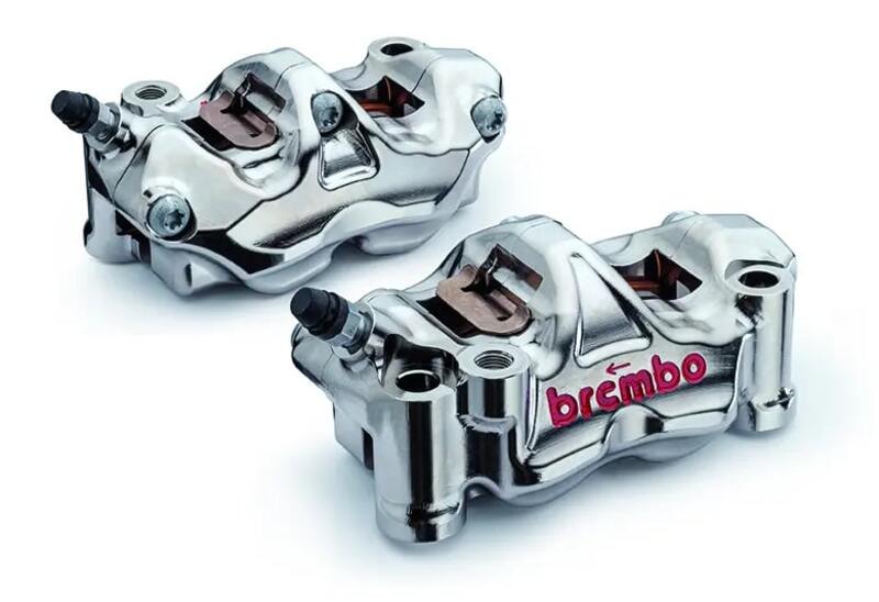 Hyperstrada 821 [BREMBO RACING] - Par GP4RX - 1 mm bremsekalipere (CNC-maskinert - forkrommet) (med klosser)