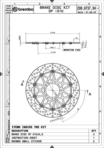 Kawasaki Zzr 1400 [BREMBO RACING] - OPPGRADERING Supersport par flytende bremseskiver - 208973734