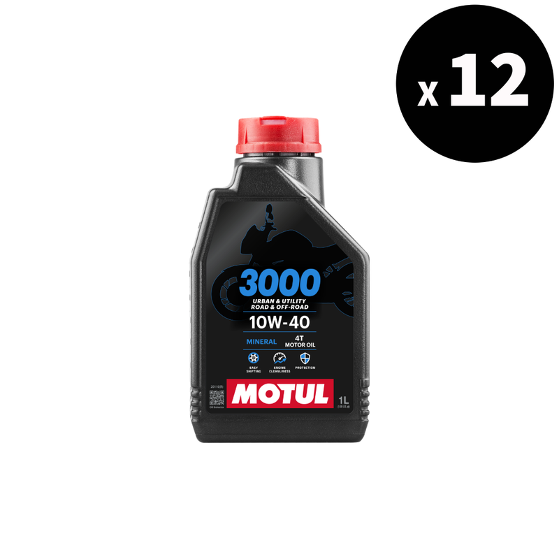 3000 4T Motorolje 10W40, 1L, 12 Pack [Motul]