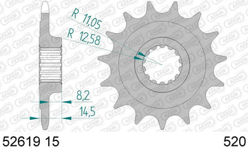 Ducati Monster 937 [AFAM] - Kjedesett 520XHR2 15/43 Superforsterket - Standard tannhjul - 0