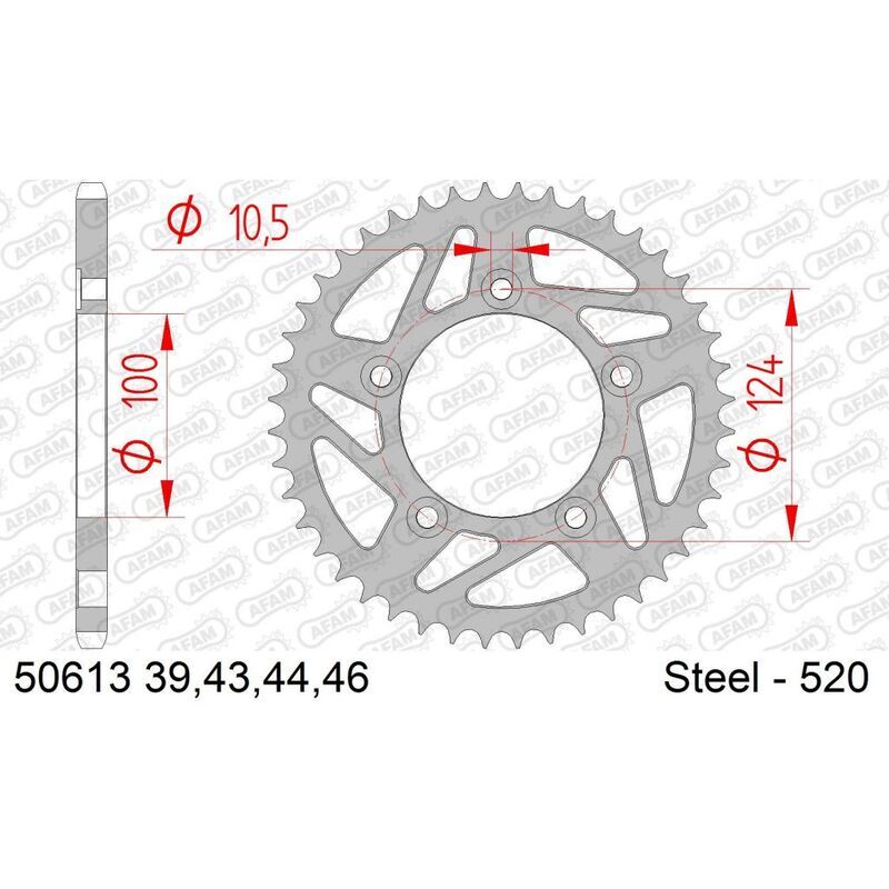 Ducati Monster 937 [AFAM] - Kjedesett 520XHR2 15/43 Superforsterket - Standard tannhjul