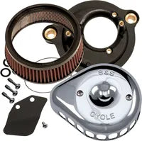Harley-Davidson FLI 1868 Hydra-Glide Revival 114 [2024] - Mini Teardrop Stealth Luftfilter-Kit – Oberfläche: Silber – Bild 9