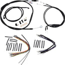 harley davidson flst [BURLY BRAND] - Komplett svart vinyl styrekabel/linjesett for apehenger-1