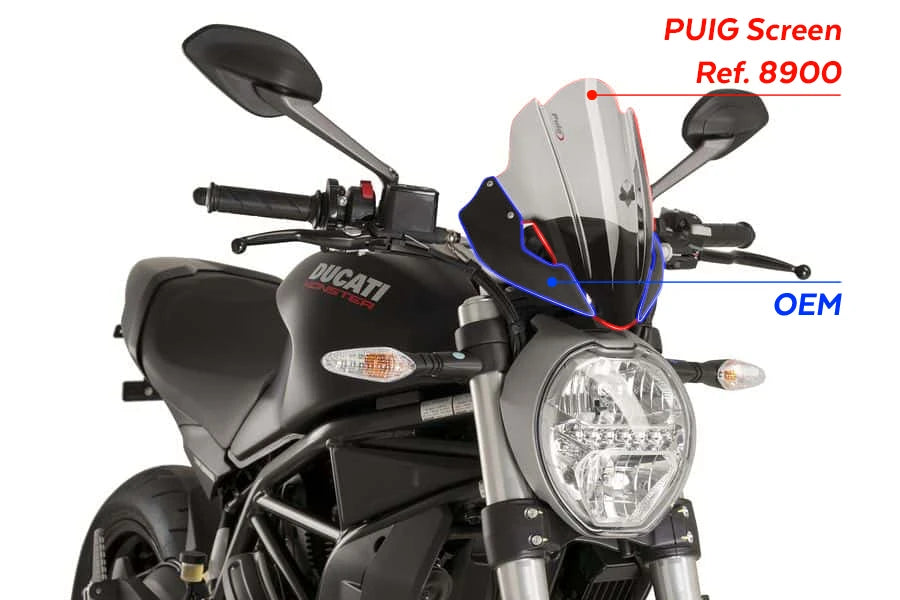 DUCATI MONSTER 821 DARK [2016] – sportsskjerm – gjennomsiktig