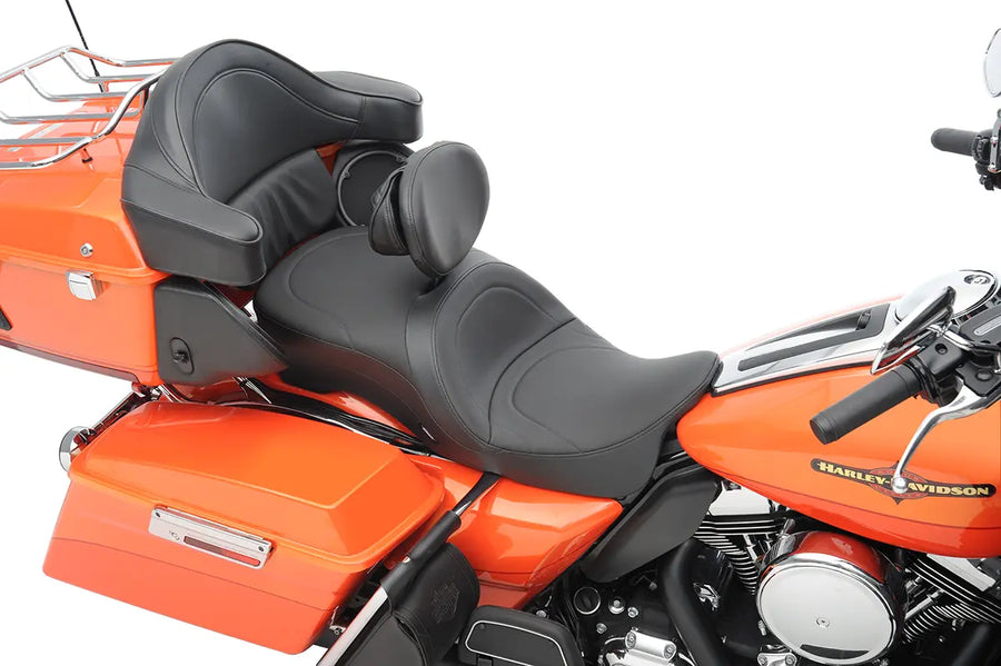 harley davidson touring [DRAG SPECIALTIES] – 2-delt skinnsete, ryggstøtte kompatibel, touring