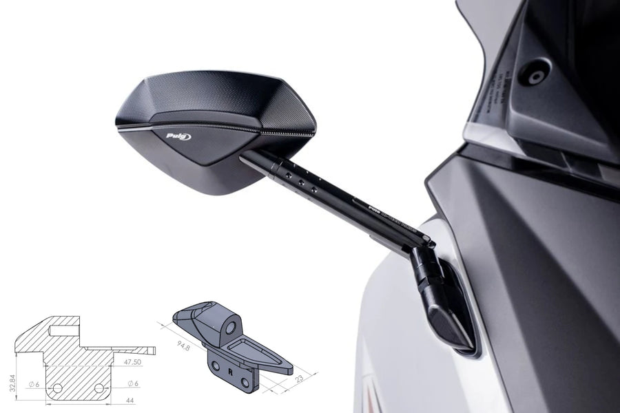 YAMAHA T-MAX 560 TECH MAX [2021] - Sidespeiladapter for feste til