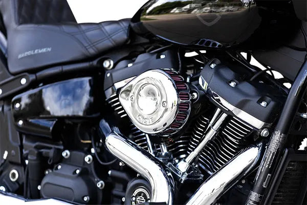 Harley-Davidson FLI 1868 Hydra-Glide Revival 114 [2024] - Mini Teardrop Stealth Luftfilter-Kit – Oberfläche: Silber – Bild 7