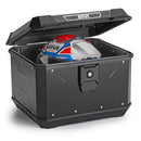 ALPINA Monolock toppkoffert laget av aluminium, svart - 44 liter, med universalplate og monteringssett