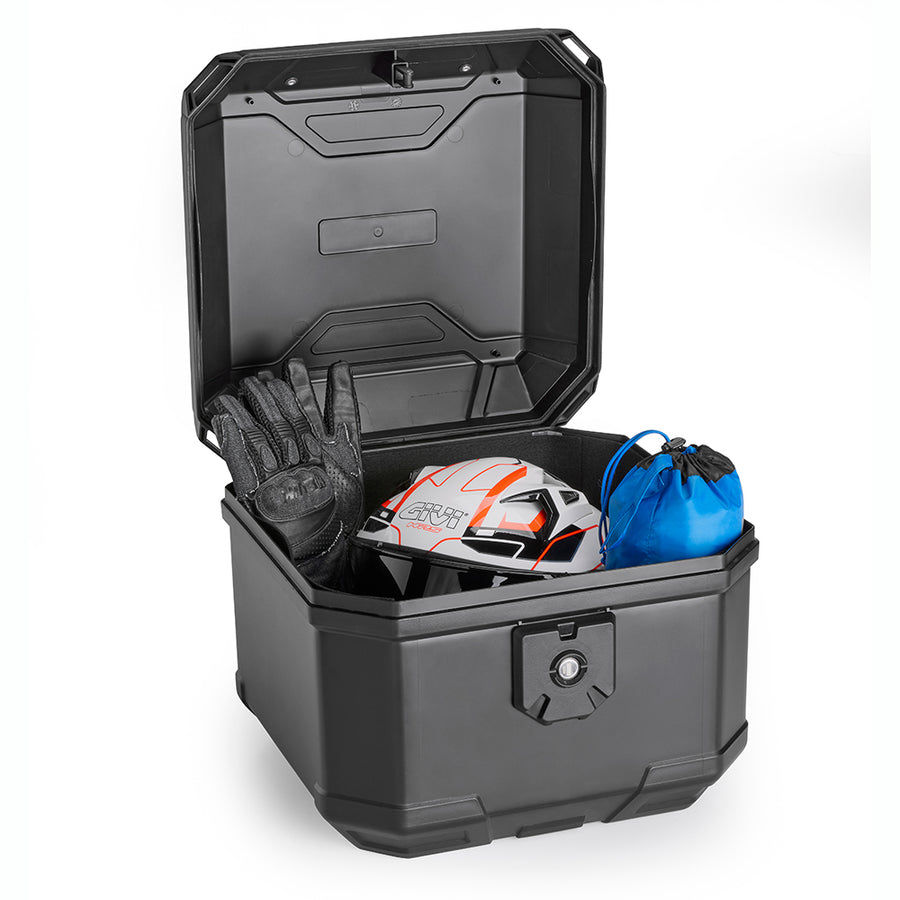 B38 BERNINA Monolock toppkoffert, svart – 38 liter, med universalplate og monteringssett