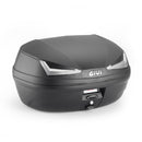 E455 Simply IV Monolock toppkoffert, med plate – 45 L., svart, med transparente reflekser