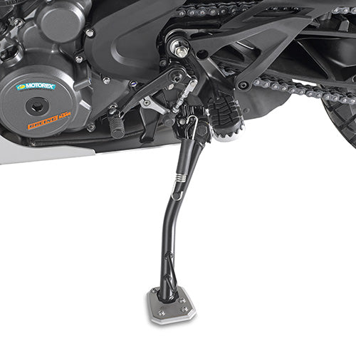 KTM Adventure 390 [GIVI] - Fotforlengelse laget av aluminium og rustfritt stål for det originale sidestativet