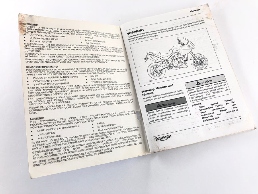 Triumph Tiger 1050 115ng [2016] - Driftsinstruksjoner