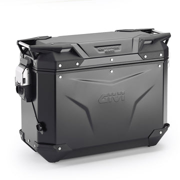 Trekker Outback EVO 37 sidekoffert i aluminium, svart – høyre, 37 liter / SMART SIKKERHETSLÅS