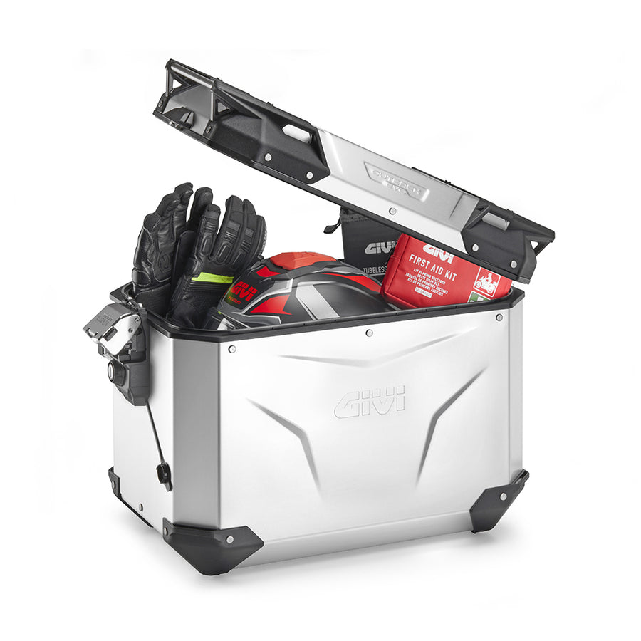Sidekoffert Trekker Outback EVO Monokey 48 liter - venstre, laget av anodisert aluminium, SMART SEC. LÅSE