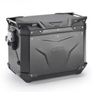 Trekker Outback EVO 48 sidekoffert i aluminium, svart – høyre, 48 liter / SMART SIKKERHETSLÅS