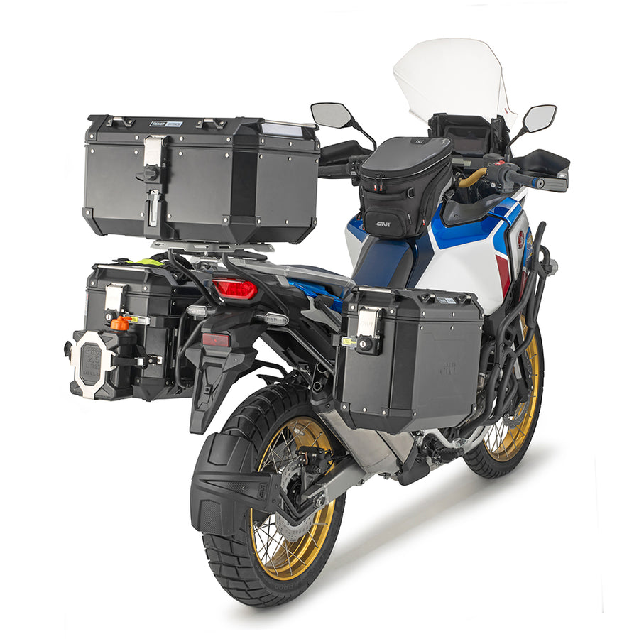 Trekker Outback EVO 48 sidekoffert i aluminium, svart – høyre, 48 liter / SMART SIKKERHETSLÅS