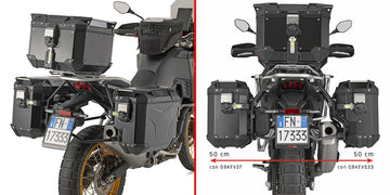 Kove X Pro 800 [GIVI] - sideholder i stålrør PL ONE-FIT med sideforskyvning til høyre for Trekker Outback
